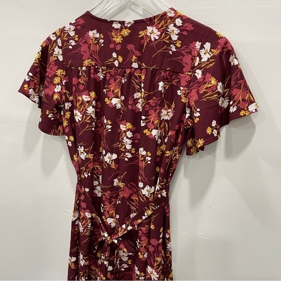 Isabel Maternity Floral Short Sleeve Midi Dress Belted XS - Picture 4 of 8